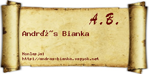 András Bianka névjegykártya
